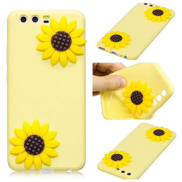 Solid Color Candy Soft Silicone Back Case for Huawei P10 - Yellow-1