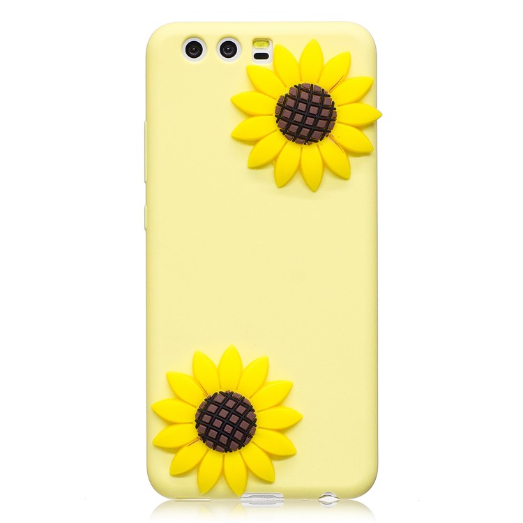 Solid Color Candy Soft Silicone Back Case for Huawei P10 - Yellow-2