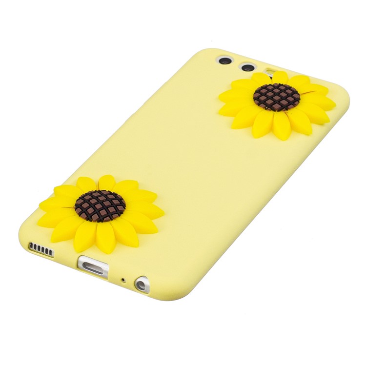 Solid Color Candy Soft Silicone Back Case for Huawei P10 - Yellow-3