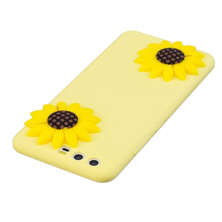 Solid Color Candy Soft Silicone Back Case for Huawei P10 - Yellow-4