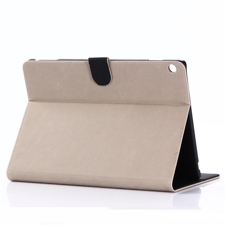 Retro Crazy Horse Wallet Leather Cover for Huawei MediaPad M3 Lite 10 - Grey-5