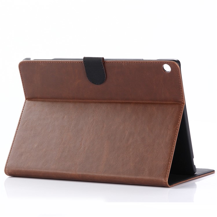 Retro Style Crazy Horse Leather Card Slots Tablet Case Shell for Huawei MediaPad T3 10 - Coffee-5
