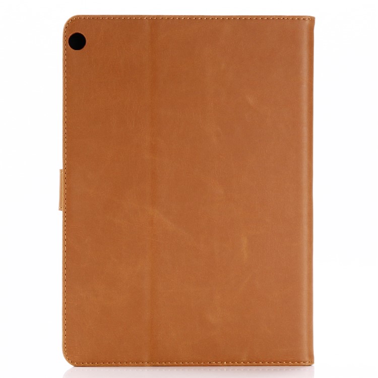 Für Huawei Mediapad T3 10 Retro Stil Verrückt Pferd Leder Brieftasche Schutz Tablet Fall Zubehör - Braun-2