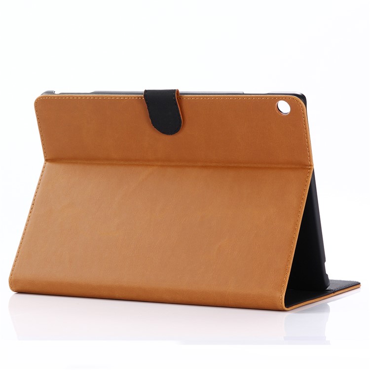 Für Huawei Mediapad T3 10 Retro Stil Verrückt Pferd Leder Brieftasche Schutz Tablet Fall Zubehör - Braun-4