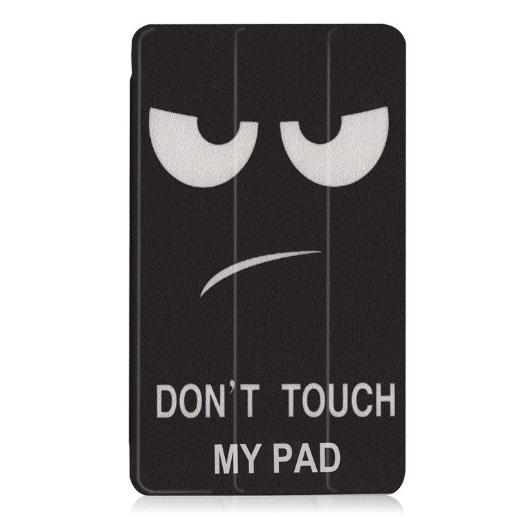 Foldable Tri-fold Stand Pattern Printing Leather Tablet Folio Case Shell for Huawei MediaPad M3 8.4 - Do Not Touch My Pad-2