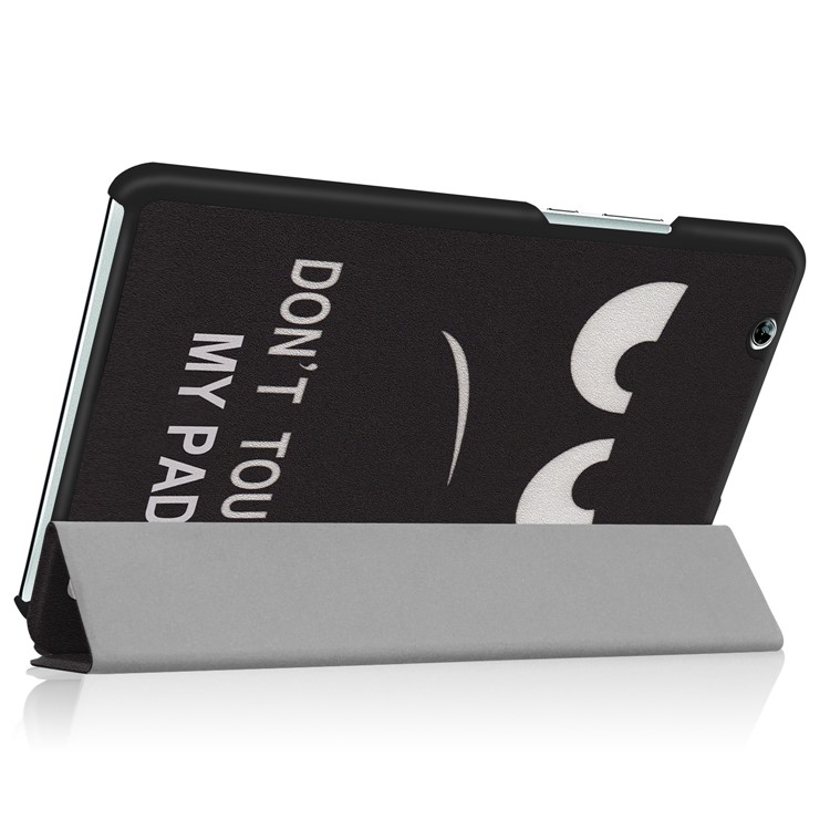 Foldable Tri-fold Stand Pattern Printing Leather Tablet Folio Case Shell for Huawei MediaPad M3 8.4 - Do Not Touch My Pad-4