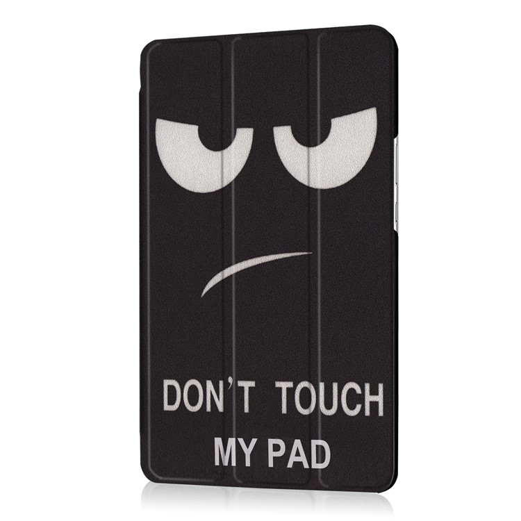 Foldable Tri-fold Stand Pattern Printing Leather Tablet Folio Case Shell for Huawei MediaPad M3 8.4 - Do Not Touch My Pad-6