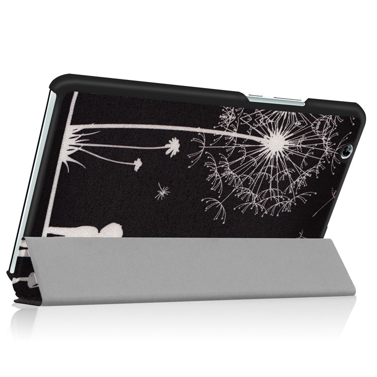 Pattern Printing Foldable Tri-fold Stand Leather Tablet Folio Case for Huawei MediaPad M3 8.4 - Boy and Girl-4