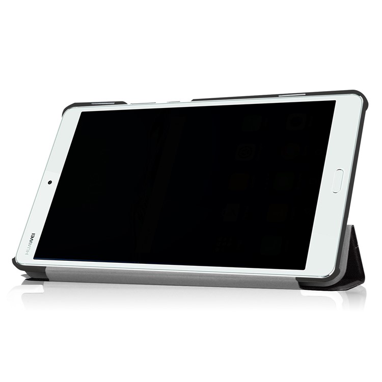 Pattern Printing Foldable Tri-fold Stand Leather Tablet Folio Case for Huawei MediaPad M3 8.4 - Boy and Girl-5