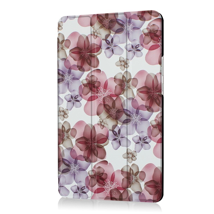 For Huawei MediaPad M3 8.4 Foldable Tri-fold Stand Pattern Printing Leather Tablet Folio Case - Peach Blooming-6