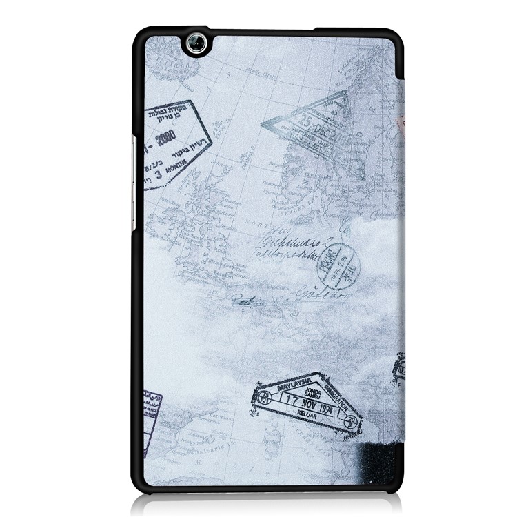 For Huawei MediaPad M3 8.4 Foldable Tri-fold Stand Pattern Printing Leather Tablet Folio Case Accessory - Eiffel Tower-3