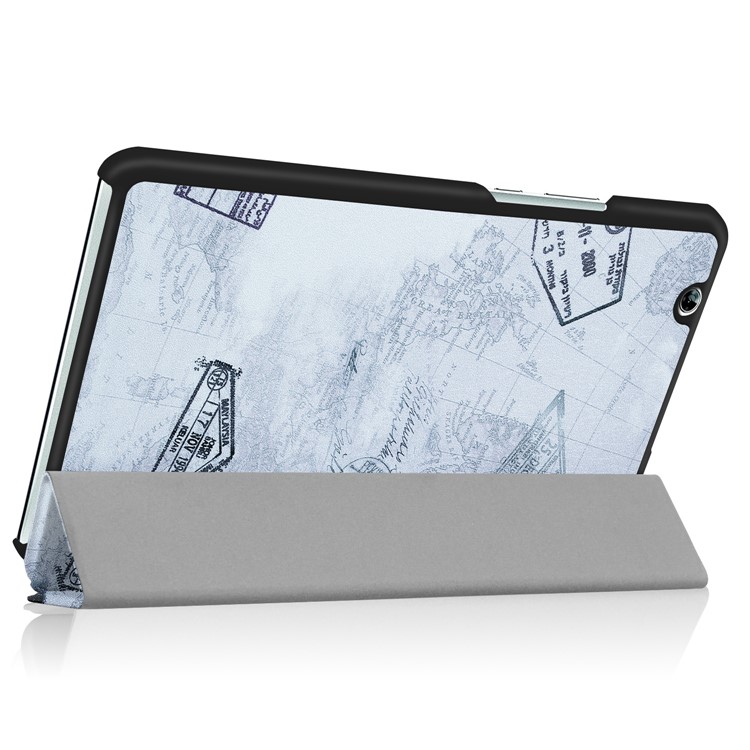For Huawei MediaPad M3 8.4 Foldable Tri-fold Stand Pattern Printing Leather Tablet Folio Case Accessory - Eiffel Tower-4