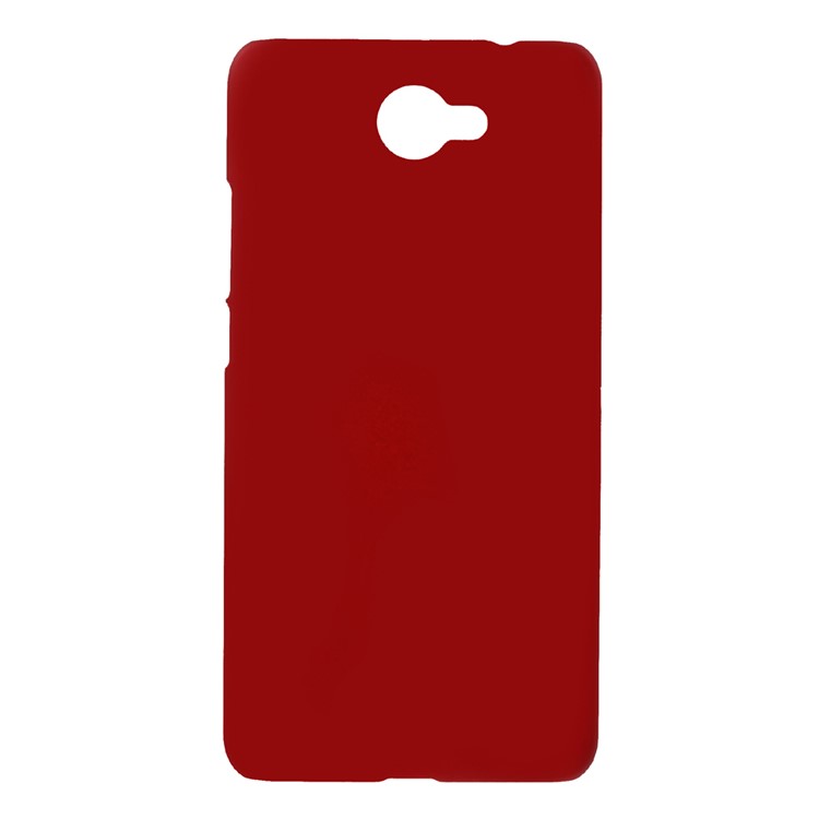 Rubberized PC Hard Protective Case for Huawei Y7 (2017) - Red-1