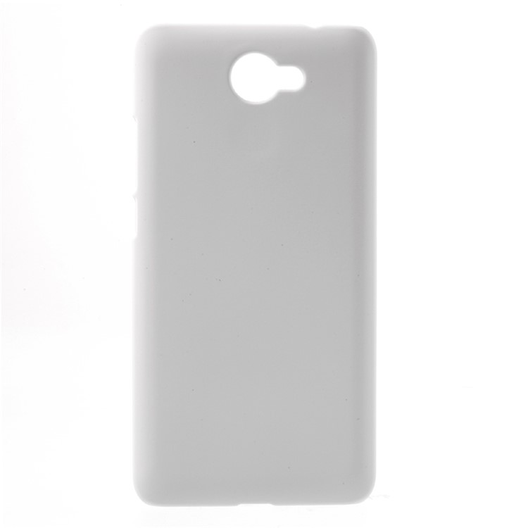 Rubberized PC Hard Protective Case Shell for Huawei Y7 (2017) - White-1