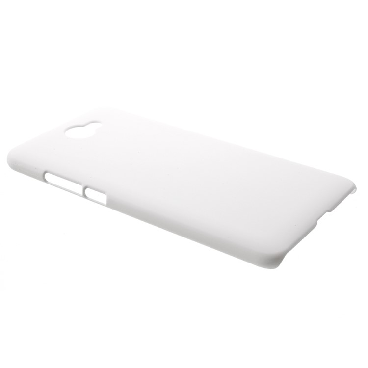 Rubberized PC Hard Protective Case Shell for Huawei Y7 (2017) - White-2
