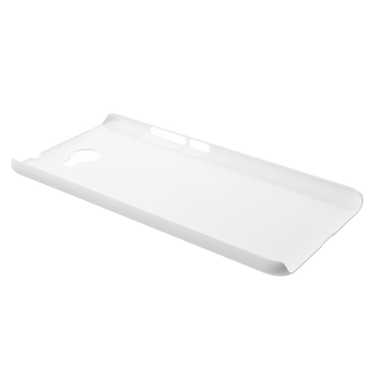Rubberized PC Hard Protective Case Shell for Huawei Y7 (2017) - White-3