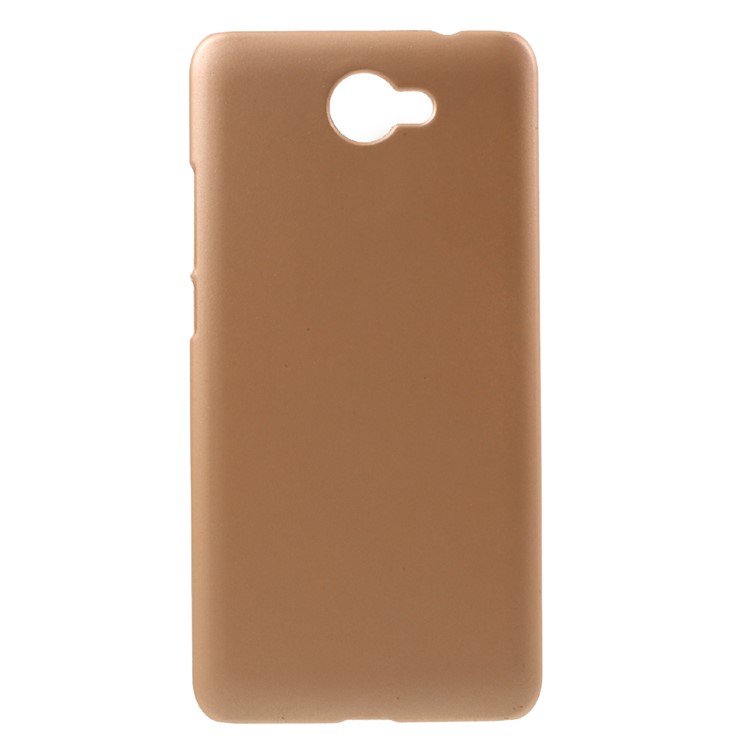 Rubberized PC Hard Protective Mobile Casing for Huawei Y7 (2017) - Gold-1