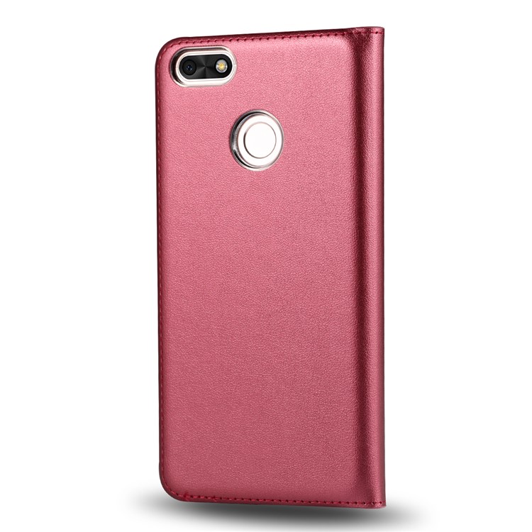 Dual View Windows Leather Protective Casing Shell for Huawei P9 lite mini / Enjoy 7 / Y6 Pro (2017) - Red-2