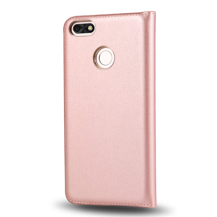 Dual View Windows Leather Protective Phone Cover for Huawei P9 lite mini / Enjoy 7 / Y6 Pro (2017) - Rose Gold-2