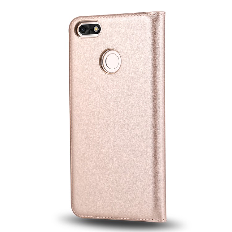 Dual View Windows Leather Protective Phone Case for Huawei P9 lite mini / Enjoy 7 / Y6 Pro (2017) - Gold-2