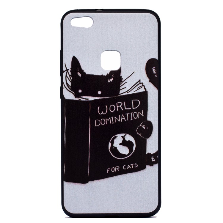 Featherweight Pattern Printing TPU Protective Shell for Huawei P10 Lite - Cat Reading Book-2