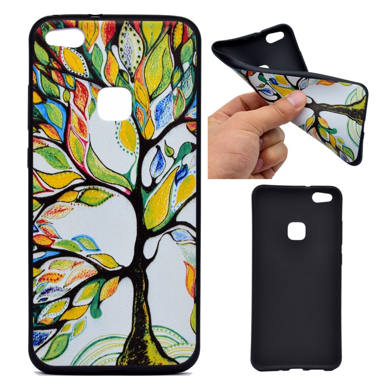 Featherweight Pattern Printing TPU Protective Phone Case for Huawei P10 Lite - Tree with Colorful Leaves-1