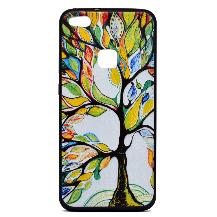 Featherweight Pattern Printing TPU Protective Phone Case for Huawei P10 Lite - Tree with Colorful Leaves-2