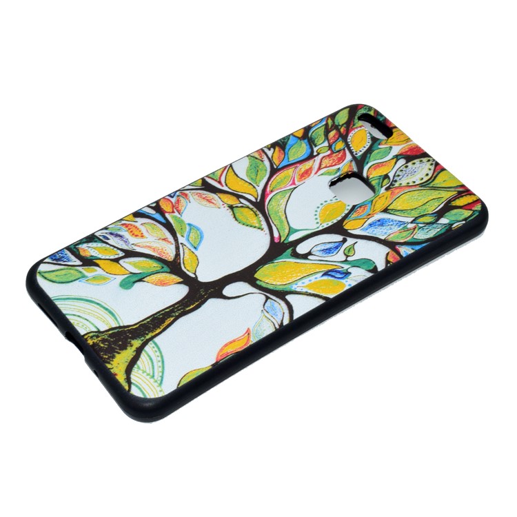 Featherweight Pattern Printing TPU Protective Phone Case for Huawei P10 Lite - Tree with Colorful Leaves-3