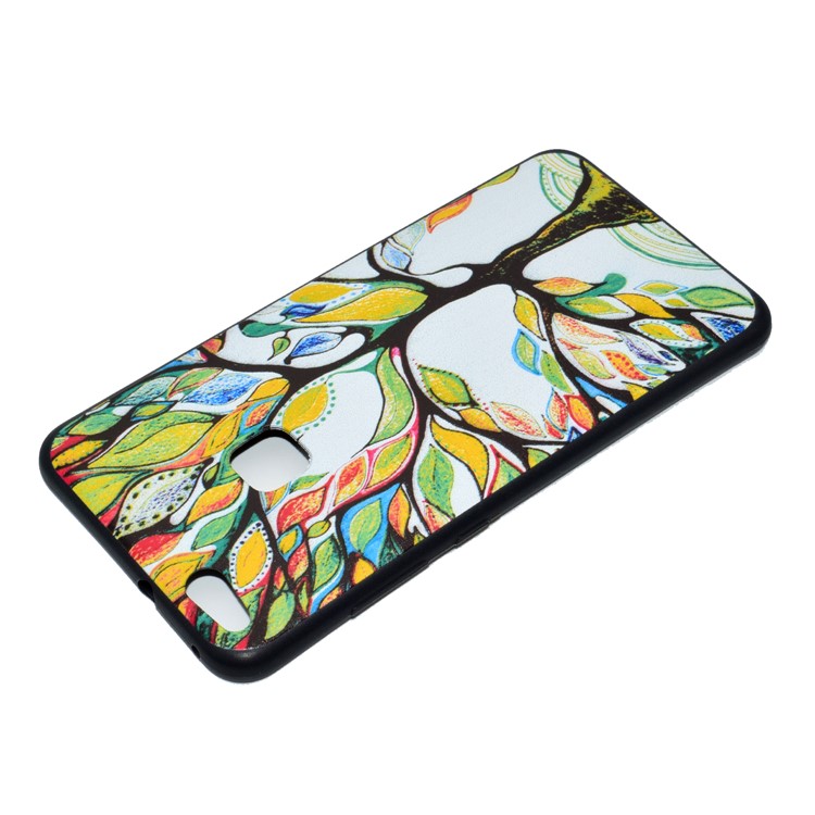 Featherweight Pattern Printing TPU Protective Phone Case for Huawei P10 Lite - Tree with Colorful Leaves-4