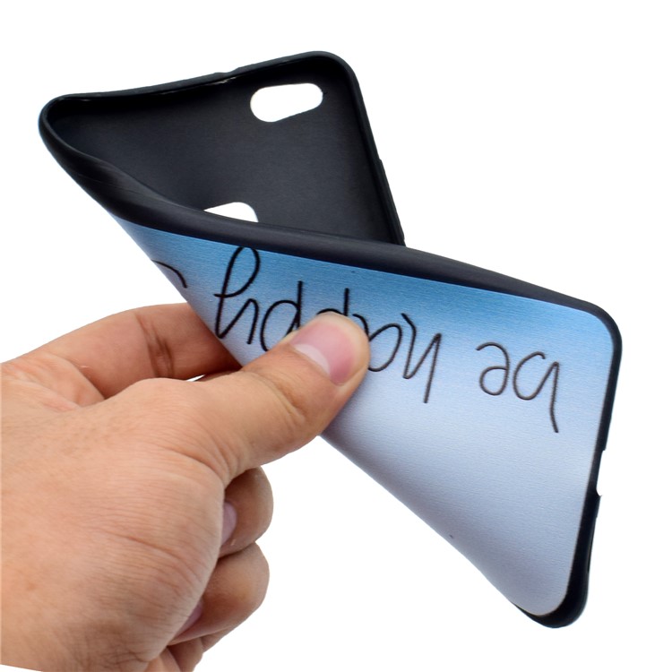 Featherweight Pattern Printing TPU Protective Mobile Phone Case for Huawei P10 Lite - Be Happy-5