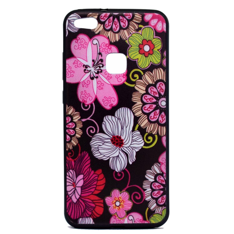 Featherweight Pattern Printing TPU Protective Mobile Phone Cover for Huawei P10 Lite - Colorful Flowers-2