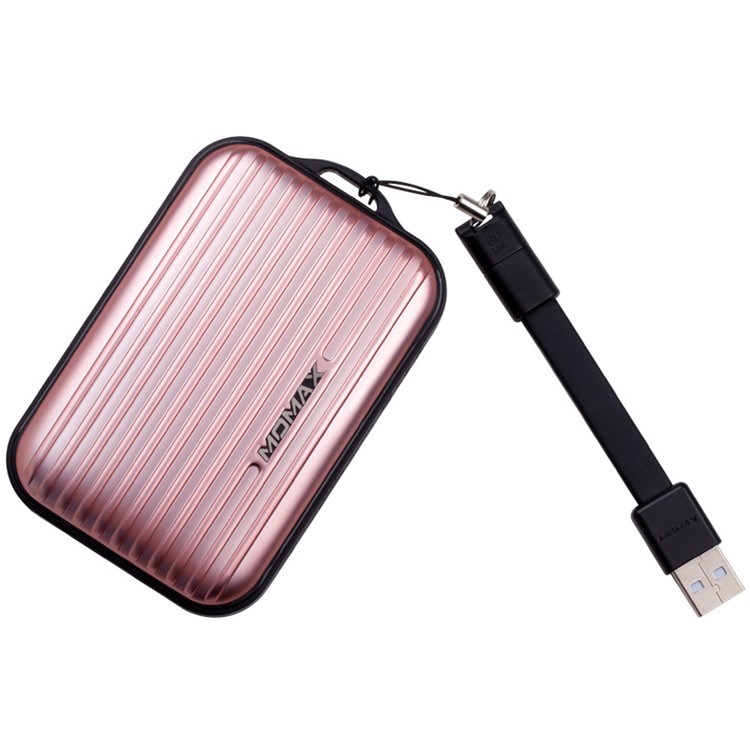MOMAX Ipower Go Mini+ 10000mAh 2.4A Suitcase Power Bank for iPhone iPad Pokemon Game - Rose Gold Color-4