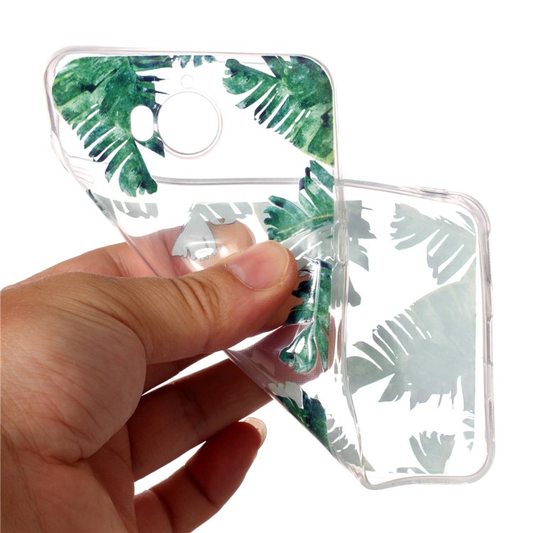 Pattern Printing Embossed TPU Shell Cover Case for Huawei Y5 (2017) / Y6 (2017) - Green Leaves-2