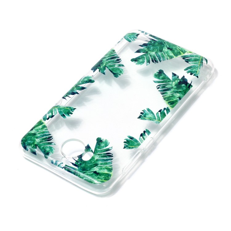Pattern Printing Embossed TPU Shell Cover Case for Huawei Y5 (2017) / Y6 (2017) - Green Leaves-6