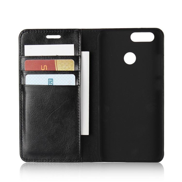 Crazy Horse Genuine Leather Wallet Case for Huawei Nova 2 - Black-5