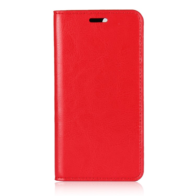 Crazy Horse Genuine Leather Wallet Cover for Huawei Nova 2 - Red-2