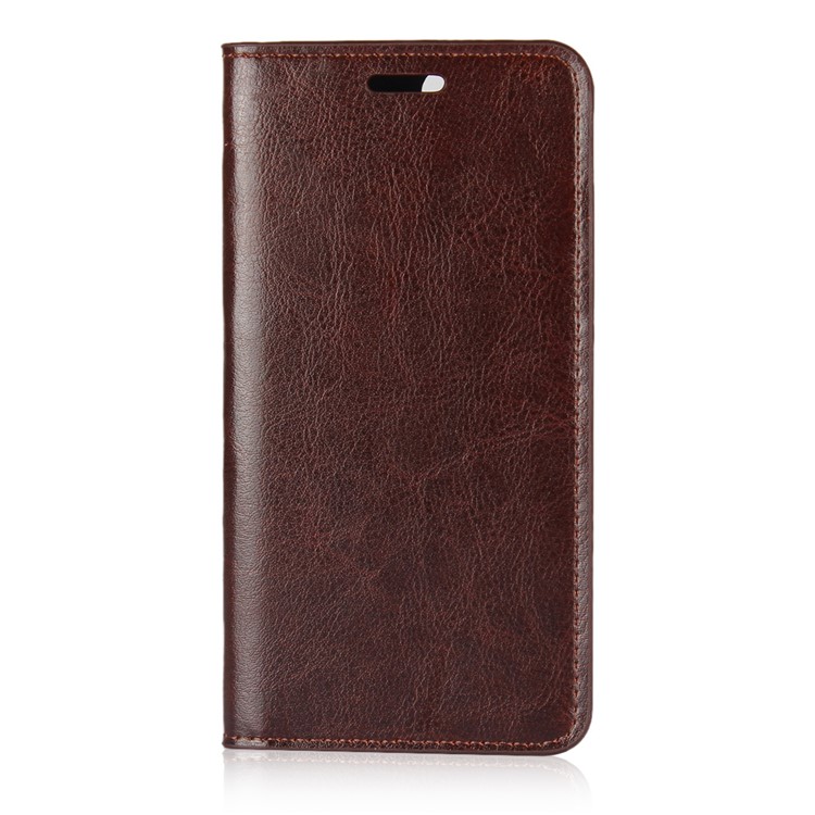 Crazy Horse Genuine Leather Wallet Shell for Huawei Nova 2 - Coffee-2