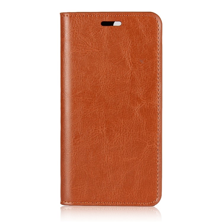 Crazy Horse Genuine Leather Wallet Casing for Huawei Nova 2 - Brown-2