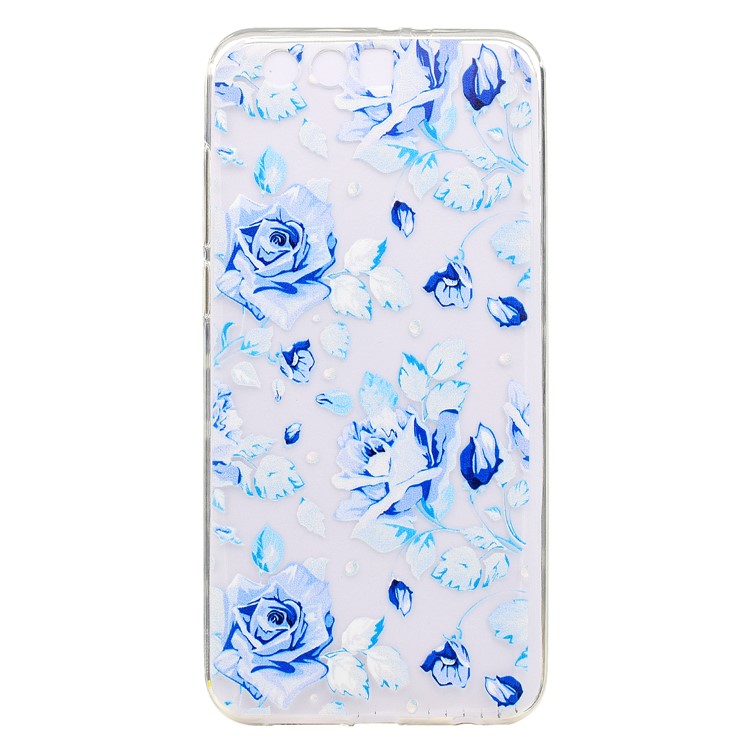 Ultra Thin Patterned Soft TPU Case for Huawei Honor 9 - Purple Flower-1