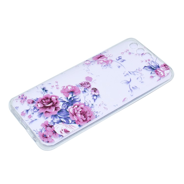 Ultra Thin Patterned Soft TPU Back Casing for Huawei Honor 9 - Flower and Leaves-2