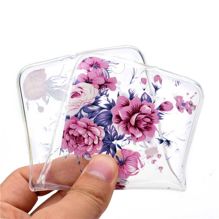 Ultra Thin Patterned Soft TPU Back Casing for Huawei Honor 9 - Flower and Leaves-5