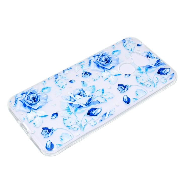 For Huawei Honor 6A / Honor 5C pro Patterned Soft TPU Lightweight Phone Case Accessory - Blue Roses-2