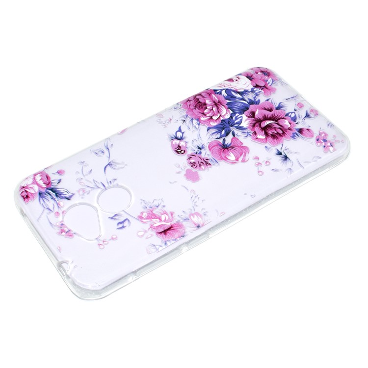 For Huawei Honor 6A / Honor 5C pro Ultra-thin Patterned Soft TPU Phone Back Cover - Red Peonies-3
