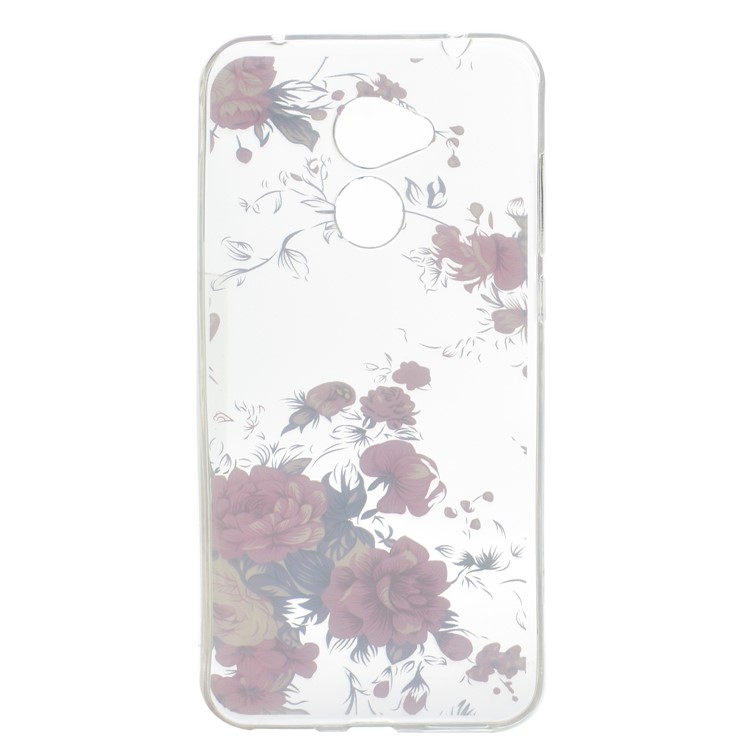 For Huawei Honor 6A / Honor 5C pro Ultra-thin Patterned Soft TPU Phone Back Cover - Red Peonies-4