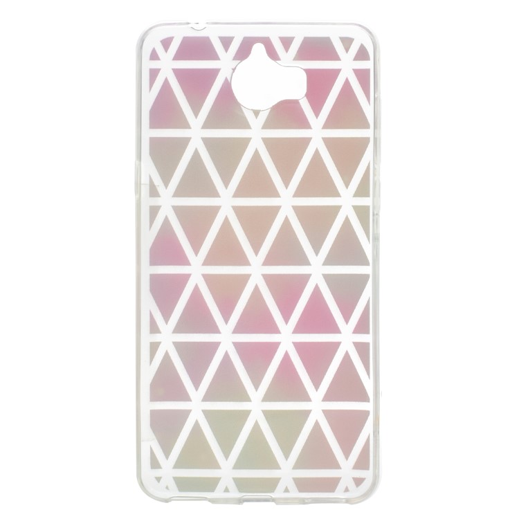Printing Pattern Flexible TPU Protective Case Cover for Huawei Y5 (2017) / Y6 (2017) - Colorful Triangles-4