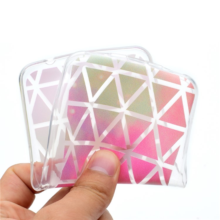 Printing Pattern Flexible TPU Protective Case Cover for Huawei Y5 (2017) / Y6 (2017) - Colorful Triangles-5