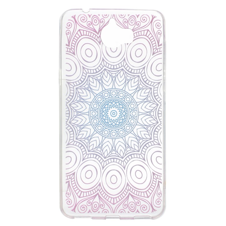 Pattern Printing TPU Protection Mobile Case for Huawei Y5 (2017) / Y6 (2017) - Lotus-4