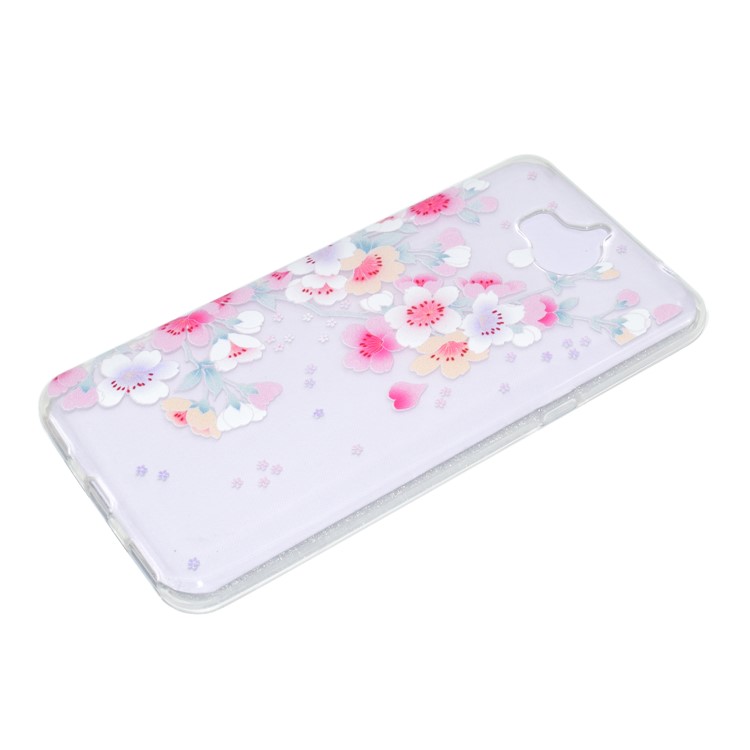 Printing Pattern Flexible TPU Protective Case Cover for Huawei Y5 (2017) / Y6 (2017) - Red and White Flower-2
