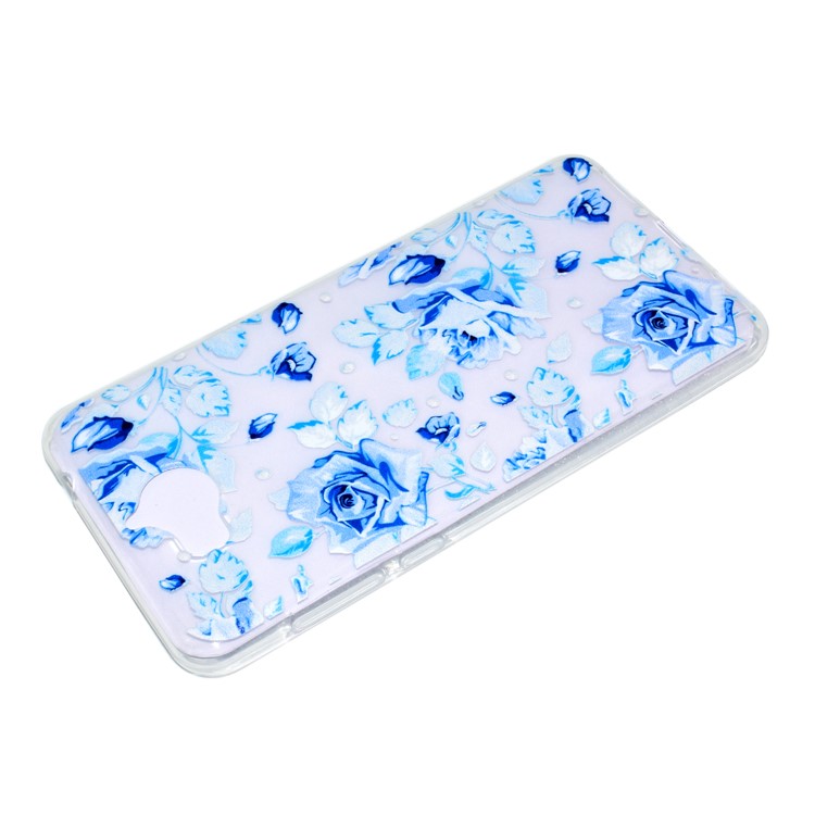 For Huawei Y5 (2017) / Y6 (2017) Patterned Soft TPU Lightweight Phone Case Accessory - Blue Roses-3