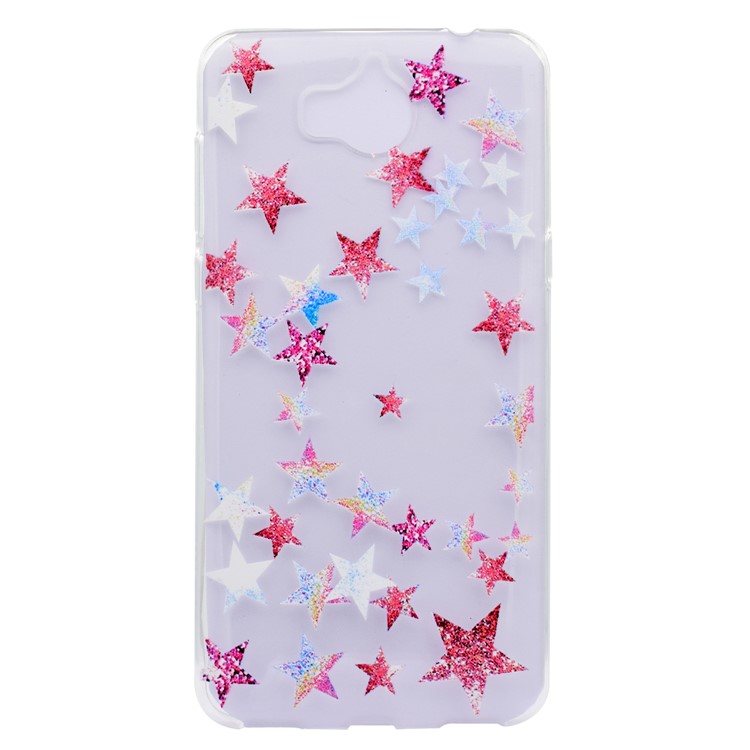 For Huawei Y5 (2017) / Y6 (2017) Patterned Soft TPU Super Thin Cell Phone Back Shell - Stars-1